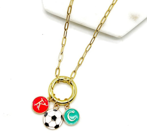KC Current Soccer Charm Enamel Necklace zieselo