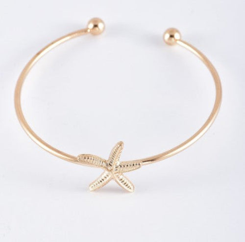 Gold Sea Shell Summer Bangle Bracelet Set zieselo