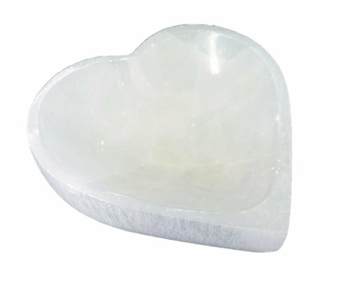 Selenite  Heart Bowl 4" zieselo