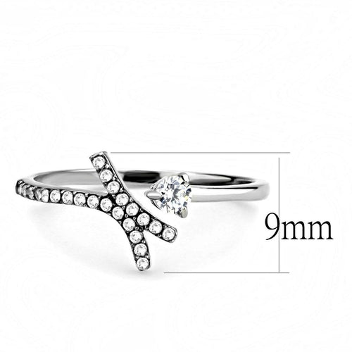 DA145 - High polished (no plating) Stainless Steel Ring with AAA Grade zieselo