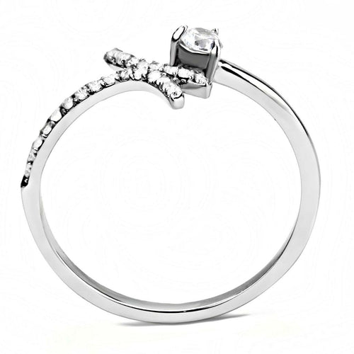 DA145 - High polished (no plating) Stainless Steel Ring with AAA Grade zieselo