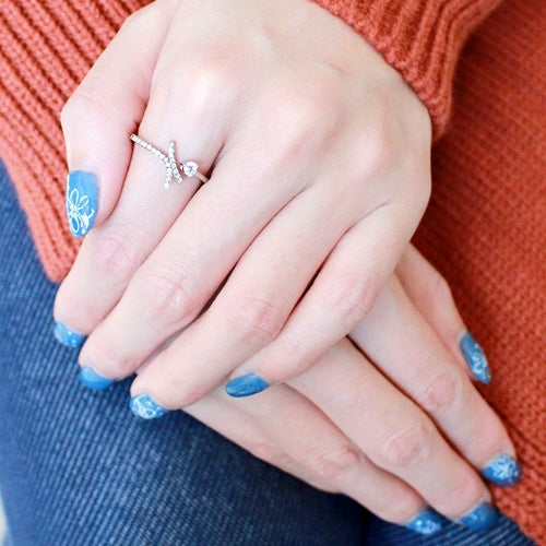 DA145 - High polished (no plating) Stainless Steel Ring with AAA Grade zieselo