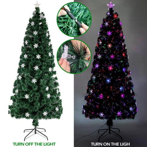 7FT 290 Branches Small Light Fiber Optic Christmas Tree zieselo
