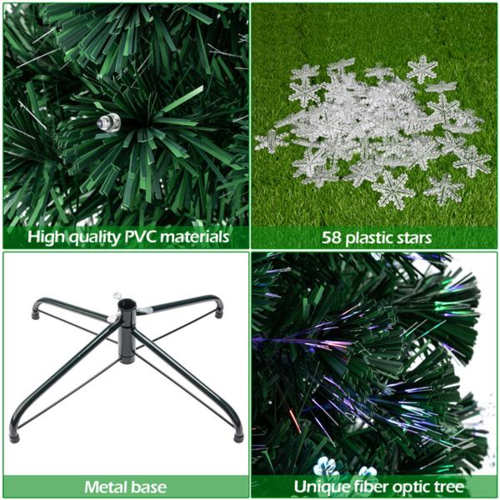 7FT 290 Branches Small Light Fiber Optic Christmas Tree zieselo