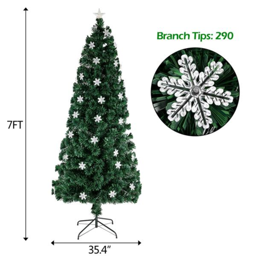 7FT 290 Branches Small Light Fiber Optic Christmas Tree zieselo