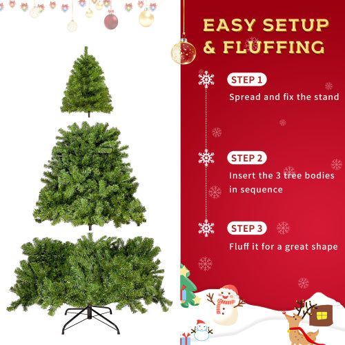 Artificial Fir Christmas Tree Holiday Decoration 350 LED Lights zieselo