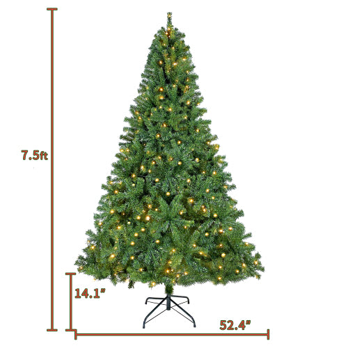 Artificial Fir Christmas Tree Holiday Decoration 350 LED Lights zieselo